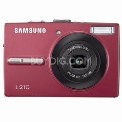 Samsung L210 10.1MP Digital Camera with 3x Optical Image Stabilized Zoom (Red)