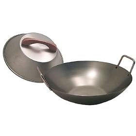 12 inch Carbon Steel Wok w  2 Steel Handles (flat bottom) by 