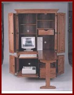 Deluxe 2 PC Computer Center-Cherry (Natural Finish)