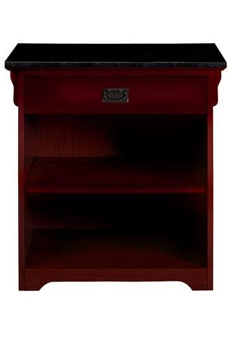 End Table W/ Black Granite Top One Drawer Macintosh Oak 