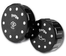 Forge Motorsport (FMMIS151-153 jet) Oil and Water Filler Caps Dress-up - Alloy Oil Water Filler Cap Cover Set (polished) 