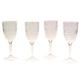 Jubilee 10-Ounce Acrylic Embossed Grape Wine Glasses, Set of 4 by 