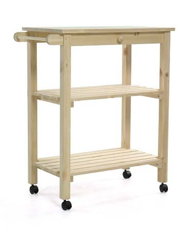 Ewins Miya Solid Wood Kitchen Cart or Island, Storage