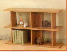 BEAUTIFUL WIDE 2 TIER SHELF/BOOKCASE IN NATURAL FINISH