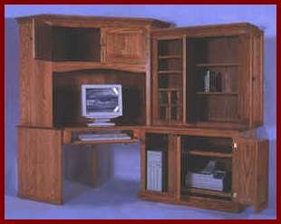 4-PC Corner Computer Center-Maple (Natural Finish)