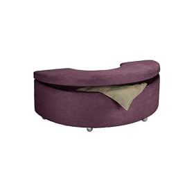 Eggplant halfmoon storage bench