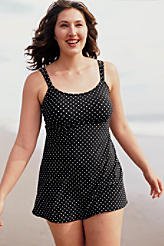 Women's 16W-26W Dot Swimdress Toner Swimsuit