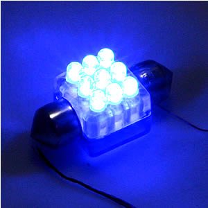 Blue 97-99 NISSAN Maxima High Intensity Super Bright Cube 9 LED 1.25 Blue Color Dome Light interior dome light light bulb upgrade