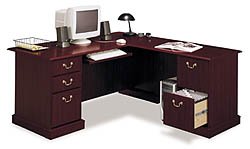 Bush Executive L-Desk - Saratoga - EX45670 - (Harvest Cherry) 