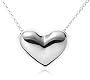 Sterling Silver Puffed Heart Pendant, 16