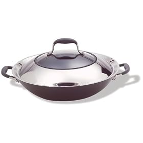 Anolon Advanced 14-Inch Covered Wok with Glass Lid by Woks