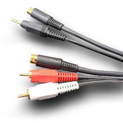 【クリックで詳細表示】フジパーツ S端子AVケーブル 1Sプラグ/1ミニプラグ-1Sプラグ/2ピン 5m FVC-130D