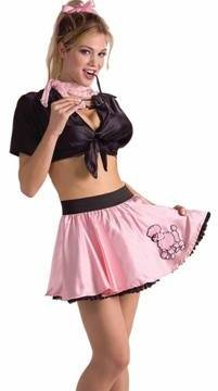 Sexy Womens 1950's Adult Costume 50s Girl Sexy Short Poodle Skirt Party Outfit