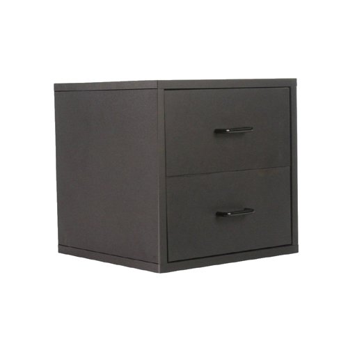 Furniture Cube with Two Drawers - Black - 15