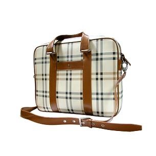 DVD Player: OI Design Laptop-Tasche UM662 P woman, 14 Zoll, Nylon mit Ledergriffe in schottisch