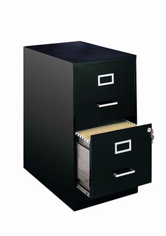 Home Office 2 Drawer Letter File Cabinet - (Black) 