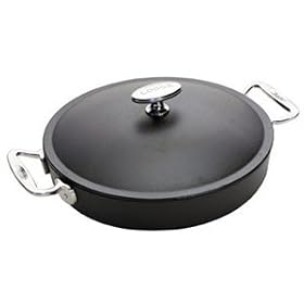 Lodge Seasoned Cast Iron Covered Casserole with Stainless Steel Handles by Professional Cookware