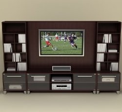 Entertainment Center Set in Espresso - Brooklyn Collection
