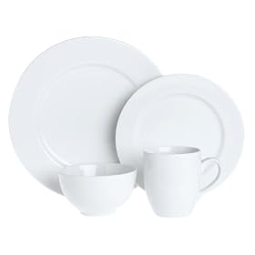 Emeril Super White Porcelain 32-Piece Dinnerware Set, Service for 8 by Dinnerware