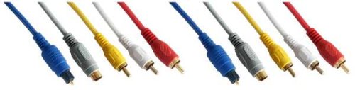 Heimkinosysteme: High-End Audio-Video- Verbindungskabel, 5.0 m 3x Cynch-Stecker & 1x S-VHS-Stecker & 1x Toslink-Stecker auf 3x Cynch-Stecker & 1x S-VHS-Stecker & 1x Toslink-Stecker