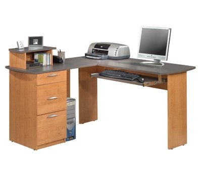 Capri L Shape Workstation With Pedestal 