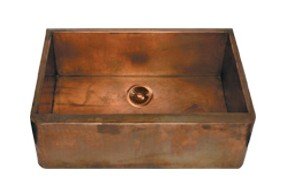 Large King Solomon II Copper Rectangular Front Apron Undermount Sink - WHK2-3019FC