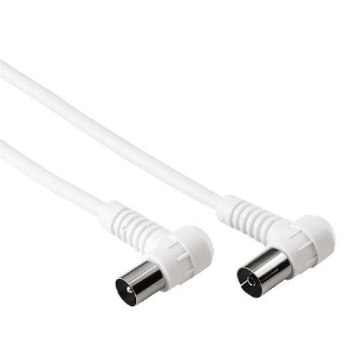 Heimkinosysteme: Hama Antennen-Kabel Koax-Stecker (Winkel) - Koax-Kupplung (Winkel) 1,5 m