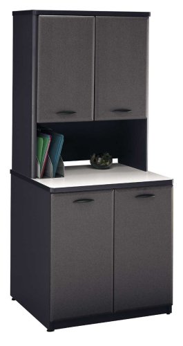 Bush Series A 2-Door Storage Cabinet with Hutch - Slate