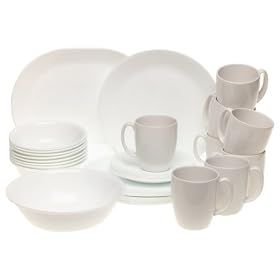 Corelle Livingware 34-Piece Set, Service for 8, Just White by Corelle