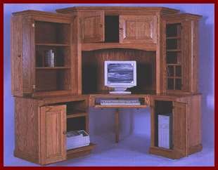 6-PC Corner Computer Center-Cherry (Washington Stain)