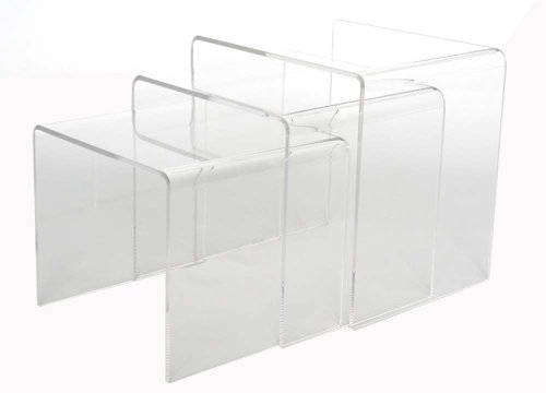 Baxton Furniture Studios Clear Acrylic Nesting Table, Clear