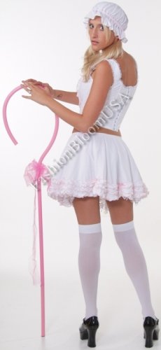 Sexy Little Bo Peep Sexy Adult Halloween Costume Skimpy Naughty Cute Lil Fairy Tale Bustier Skirt Outfit