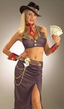 Sexy Womens Costume Sexy Glamour Black Pinstripe Skirt Set Mobster Gangster Pimp n Ho Party Outfit