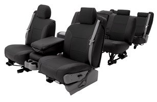 Coverking CSC1A1JP7010 Black Leatherette Custom Seat Cover