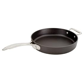 Lodge 10 Inch Seasoned Cast Iron Skillet with Stainless Steel and Assist Handles by Lodge