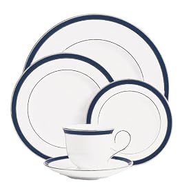 Lenox Federal Cobalt Platinum-Banded Bone China 5-Piece Place Setting, Service for 1 by Lenox China