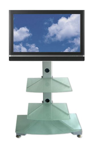 Heimkinosysteme: Hochwertiges TV-Regal mit 3 B�den aus satiniertem Glas, f�r 37-52 Zoll Flachbildfernseher mit zus�tzlicher Kipp-Funktion. Die B�den k�nnen individuell in der H�he eingestellt werden