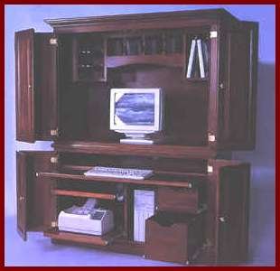 2 PC Computer Center-Cherry (Washington Stain)
