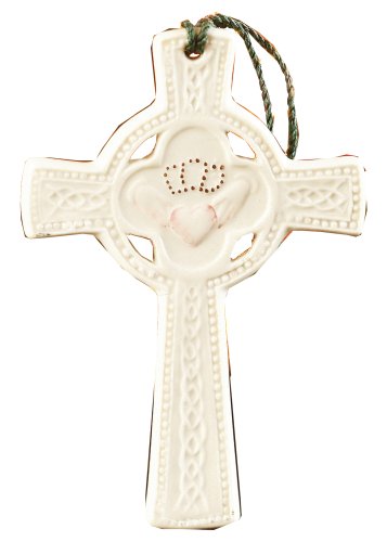 Belleek Claddagh Celtic Cross Ornament