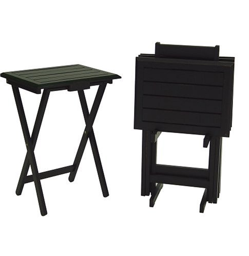 Michael Scott Slat TV Snack Tray, Set of 4, Antique Black 