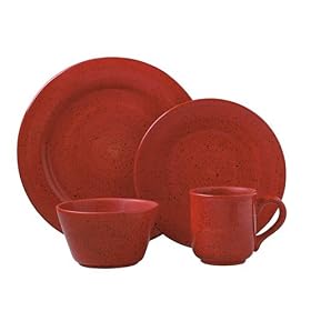 Pfaltzgraff Nuance of Red 4-Piece Dinnerware Place Setting, Service for 1 by Dinnerware