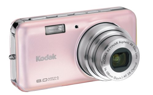 Kodak EasyShare V803 8MP Digital Camera with 3x Optical Zoom (Pink Bliss) 