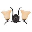 Globe Senneville Two-Light Upward Wall Sconce, Dark Coffee with Amber Globes #60855