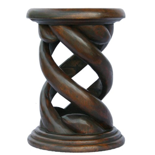 Hand-carved Corkscrew End Table / Sofa Table / Side Table Dark Finish (Thailand) 
