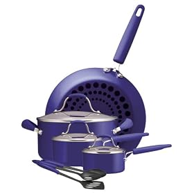 SilverStone2 Webster Place 10-Piece Cookware Set, Blueberry by Silver Stone