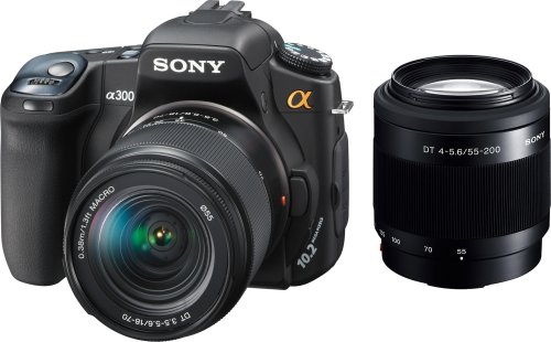 Sony Alpha DSLRA300X 10.2MP Digital SLR Camera with Super SteadyShot Image Stabilization with DT 18-70mm f/3.5-5.6 & DT 55-200mm f/4-5.6 Zoom Lenses
