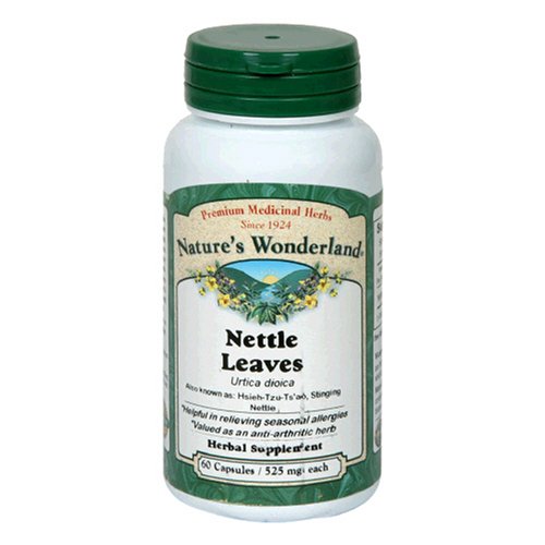 Nature's Wonderland Nettle Leaves Herbal Supplement Capsules, 525 mg, 60-Count Bottles (Pack of 3)
