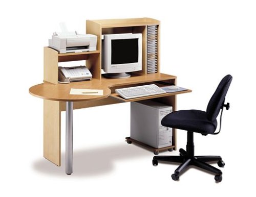 Computer Work Station In Honey and Maple