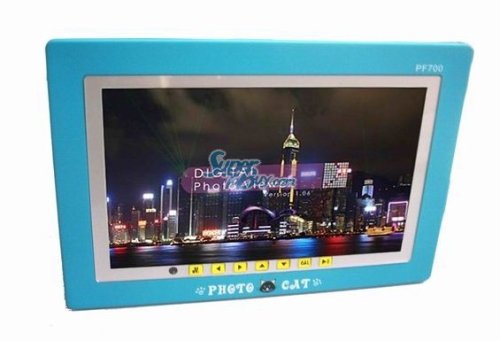 7 inch WIDE Screen Digital Photo Viewer Frame WMA MPEG4 Player Blue Cartoon