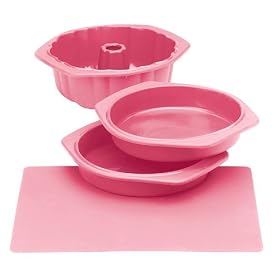 Silicone Solutions 4-pc. Cake Baking Set - Pink by Silicone Solutions